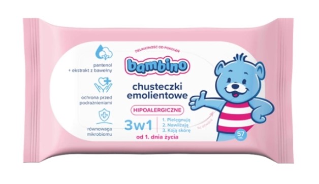 Șervețele emoliente Bambino 3in1 57 bucăți