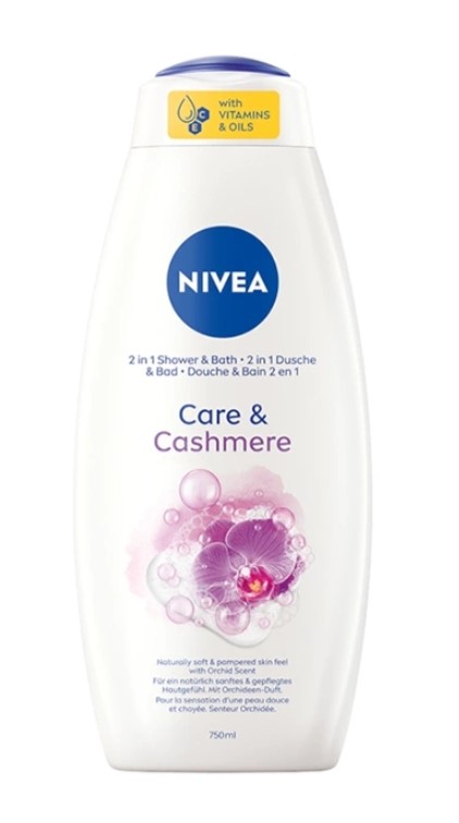 Gel de duș NIVEA 2-in-1 Care & Cashmere 750ml