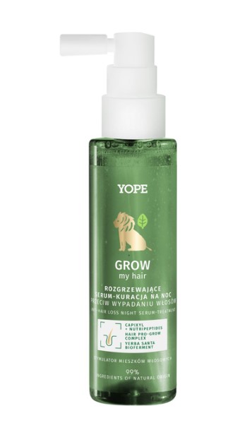 Yope Grow My Hair încălzirea serului de noapte-tratament împotriva căderii părului 110ml