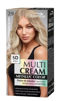 Joanna Multi Cream Metallic Color Vopsea de păr 29 Blond foarte deschis ca zăpada