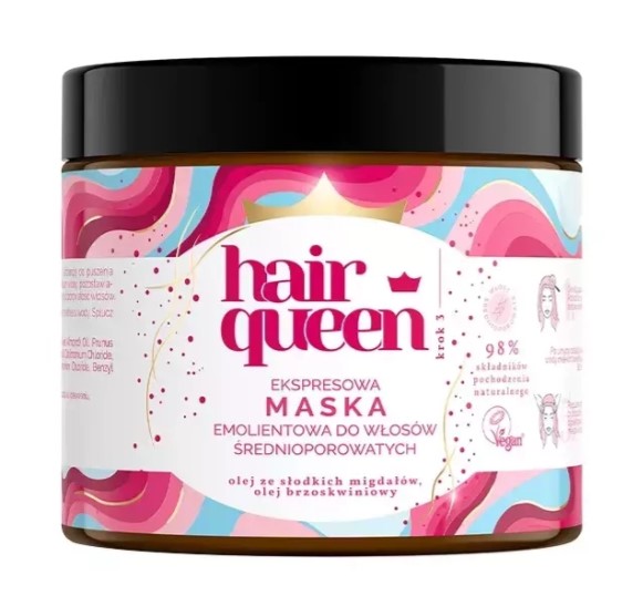 Mască emolientă Hair Queen Express pentru păr mediu-rugos 400ml