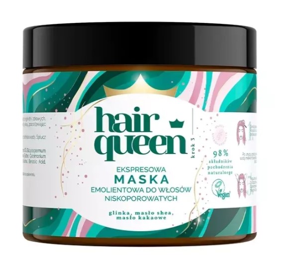 Mască emolientă Hair Queen Express pentru păr cu volum redus de cauciuc 400ml