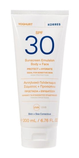 KORRES Emulsie protectoare cu iaurt pentru corp și față SPF30 200ml