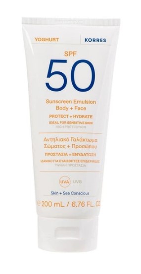 KORRES Emulsie protectoare cu iaurt pentru corp și față SPF50 200ml