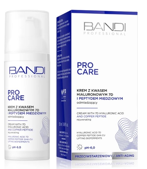 Bandi Pro Care Cream cu acid hialuronic 7D și peptidă de cupru 50ml