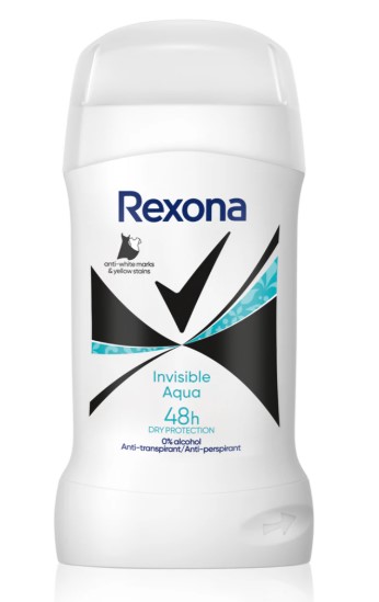Stick antiperspirant Rexona Invisible Aqua 40ml