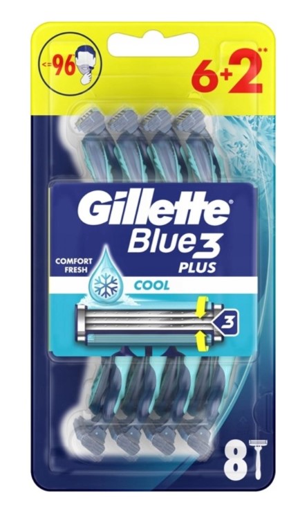 Aparat de ras Gillette Blue 3 Plus Cool 8 bucăți