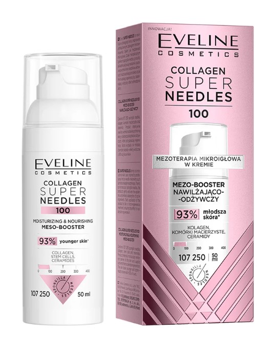 Eveline Collagen Super Needles 100 Microneedle Mezoterapie în cremă 50ml