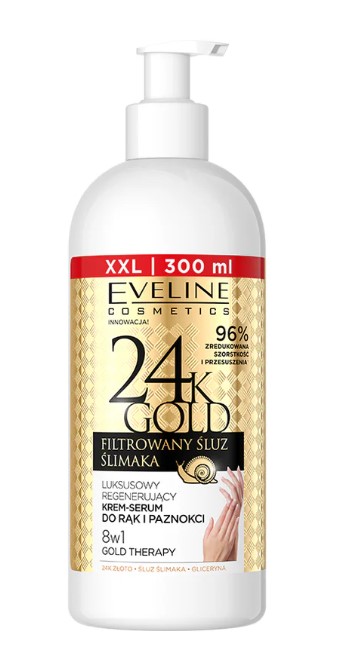 Cremă-serum pentru mâini și unghii Eveline 24K Gold 300ml