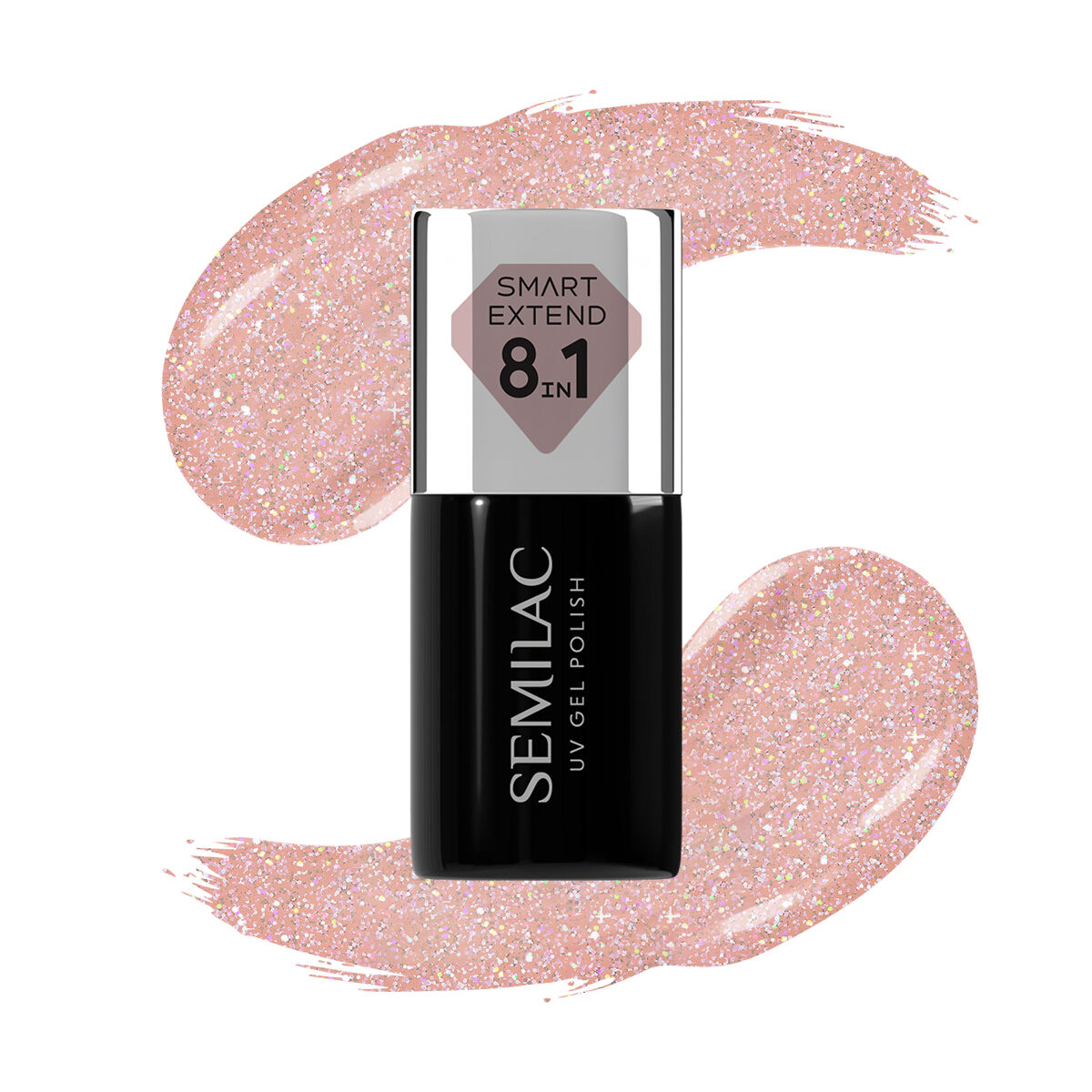 Semilac Smart Extend 8in1 Hybrid Varnish 804 Glitter Soft Beige