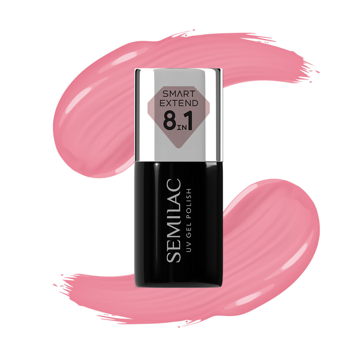 Lac hibrid Semilac Smart Extend 8w1 813 roz pastel