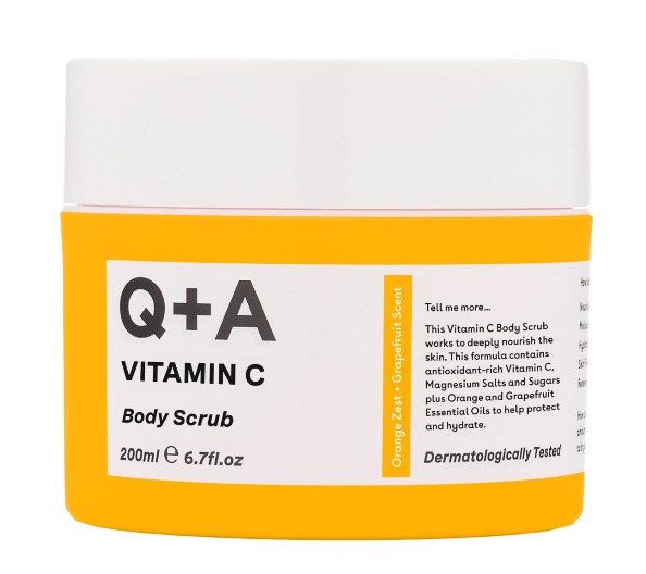 Q+A Brightening Body Scrub cu vitamina C 200ml