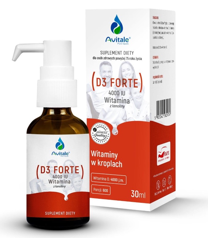 Avitale Vitamina D3 Forte 4000 UI Supliment alimentar în picături 30ml