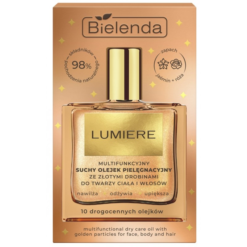 Bielenda Lumiere Ulei multifuncțional pentru îngrijirea pielii uscate cu praf de aur 50ml