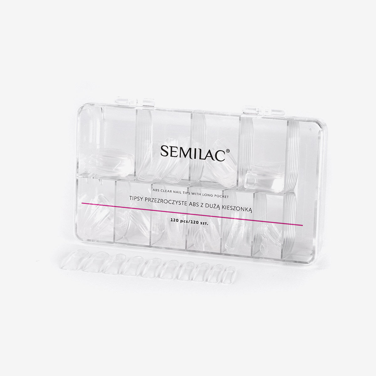 Semilac ABS Unghii transparente cu buzunar mare 120 buc.