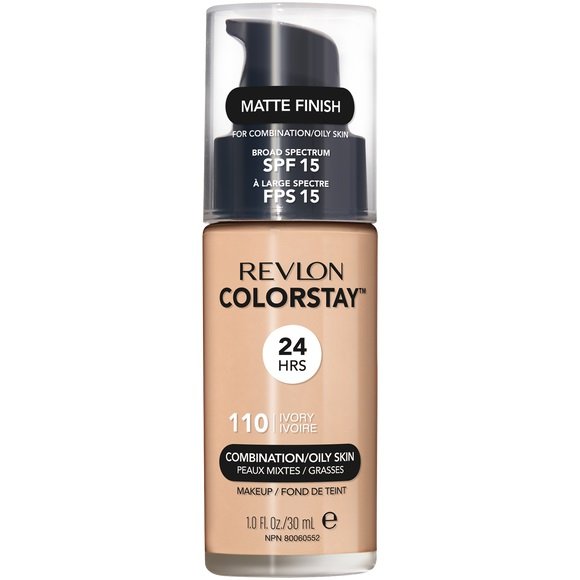 Revlon ColorStay Foundation for Oily and Combination Skin 110 Ivory cu pompiță