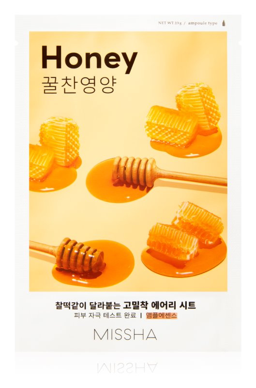 Missha Airy Fit Sheet Honey Illuminating and Nourishing Mask (Mască iluminatoare și hrănitoare cu miere)