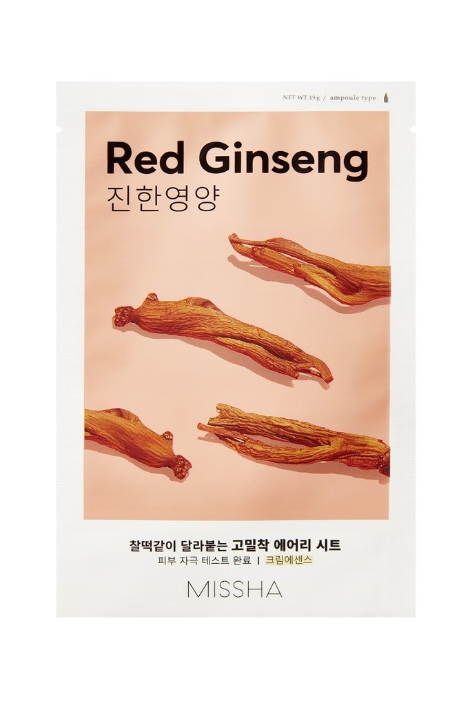 Missha Airy Fit Sheet Mască nutritivă cu ginseng roșu Missha Airy Fit Sheet Red Ginseng Nourishing Mask