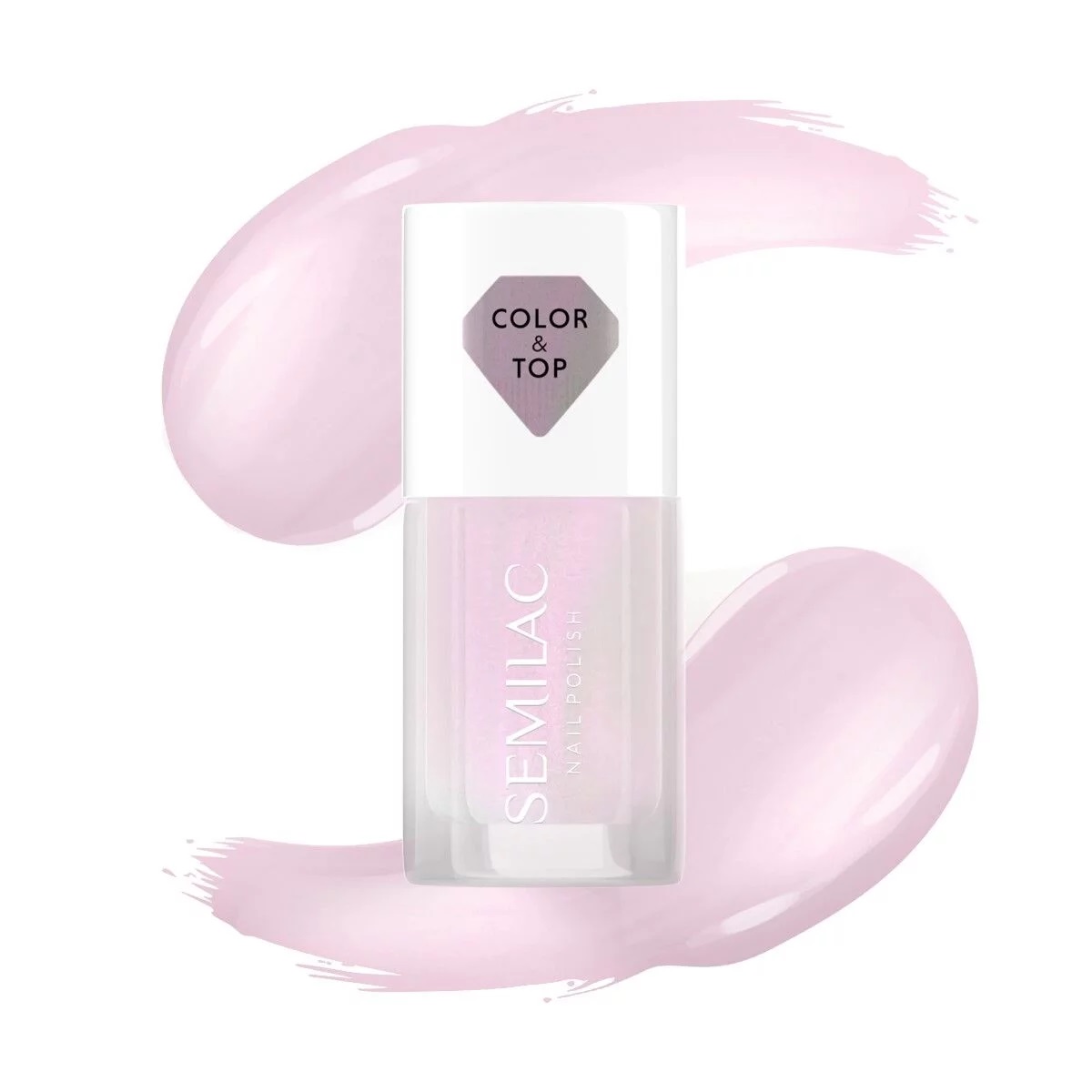 Semilac Top Coat pentru Classic Lacquers 2in1 Pink Glow