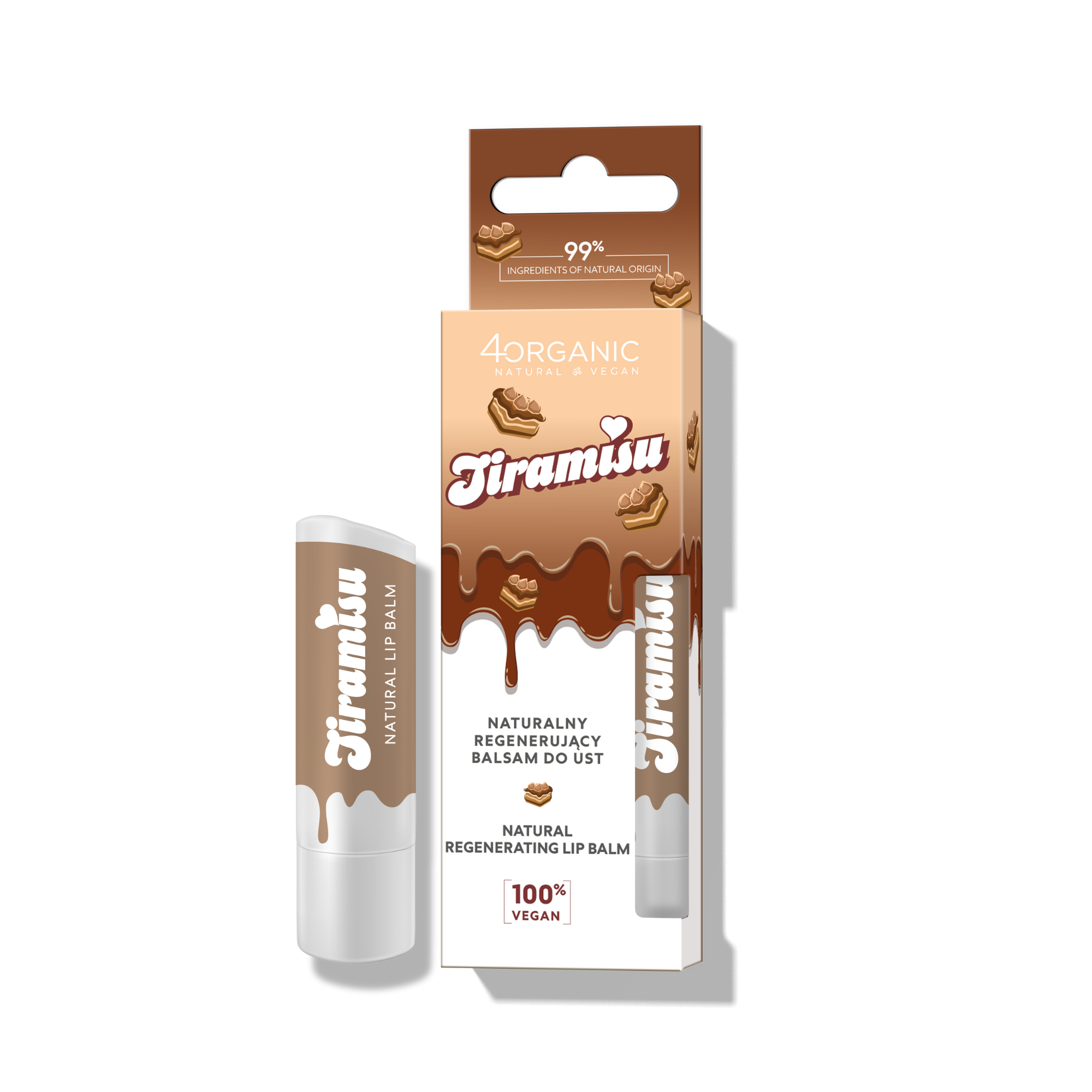 Balsam de buze regenerant natural 4organic Tiramisu