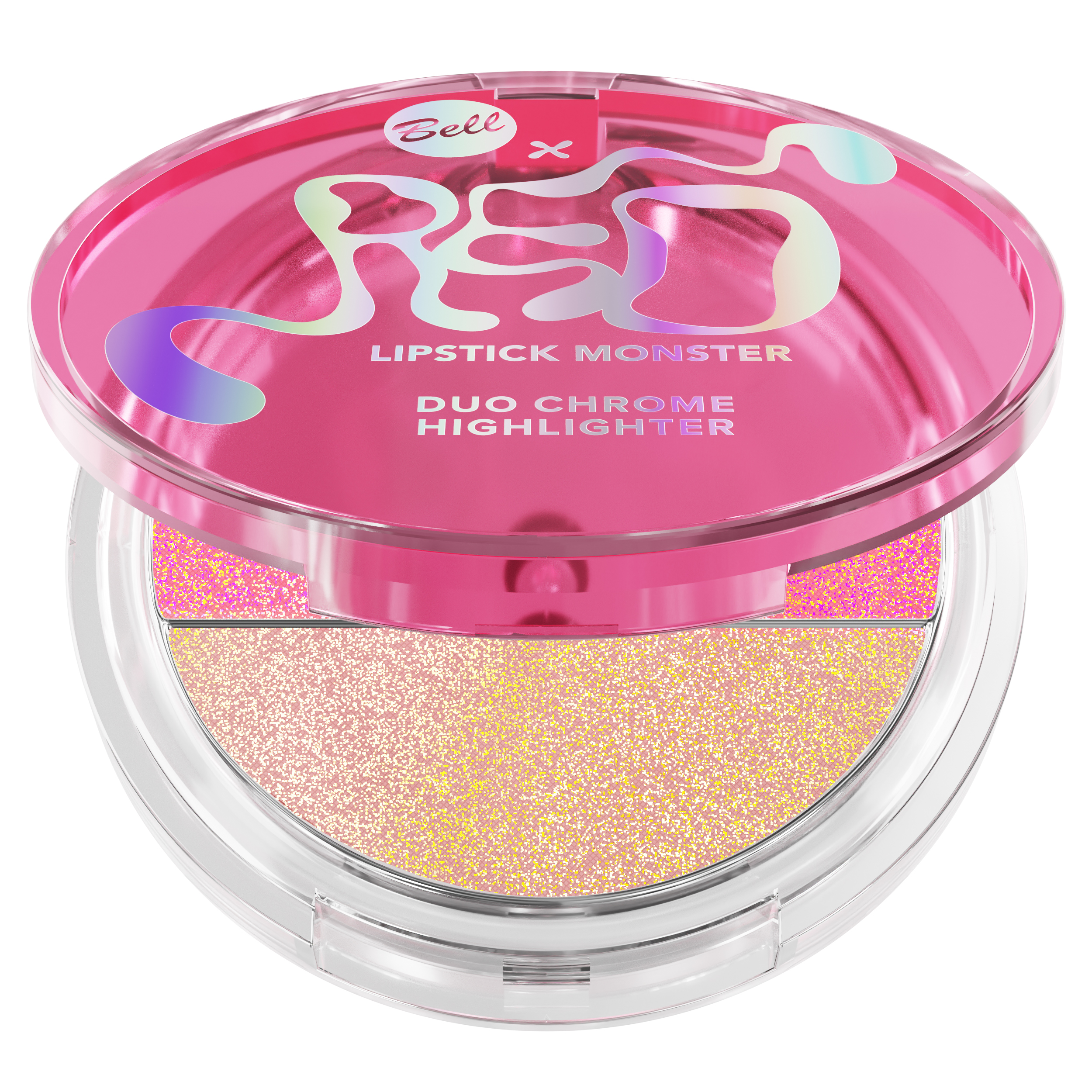 Bell x Red Lipstick Monster Duo Chrome Highlighter Double Highlighter 01 Crystal