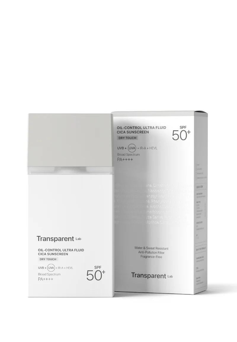 Transparent Lab Oil-Control Ultra Fluid Cica Sunscreen Cremă matifiantă SPF50 100ml