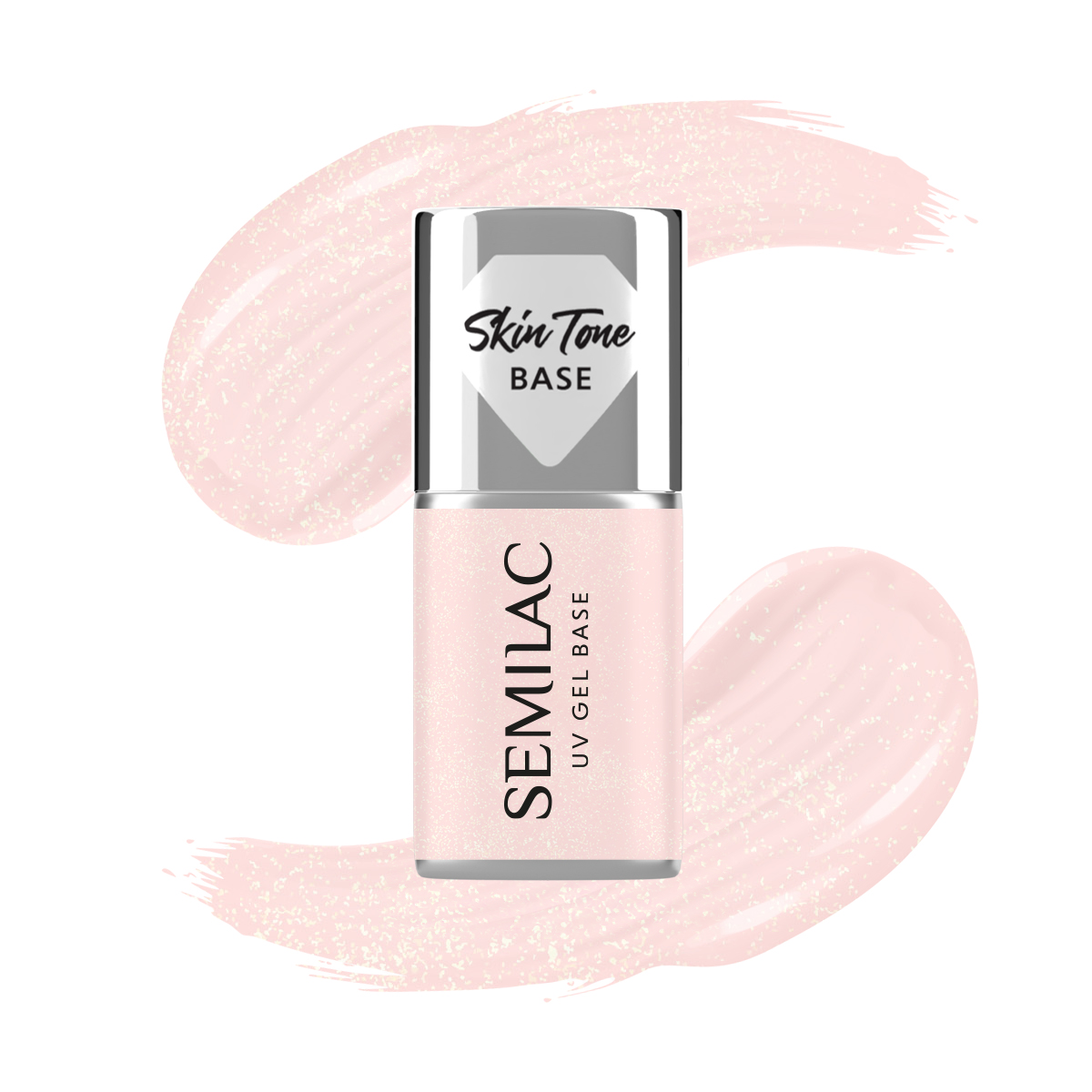 Semilac Skin Tone Cover Base Glitter Rose