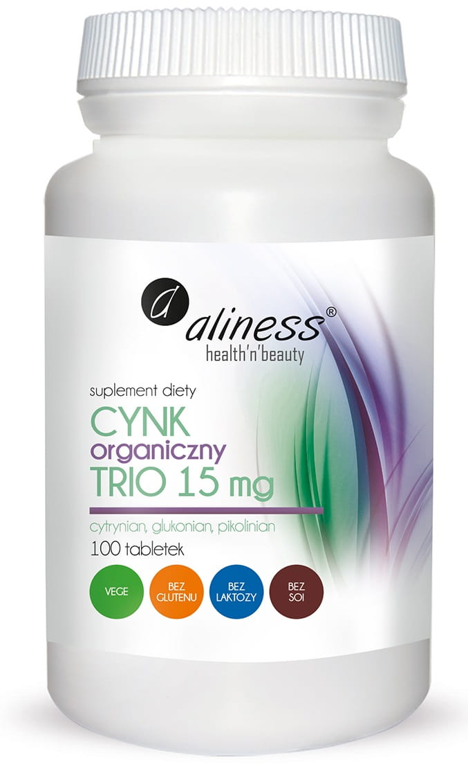 Aliness Organic Zinc Trio 15mg Supliment alimentar 100 Capsule