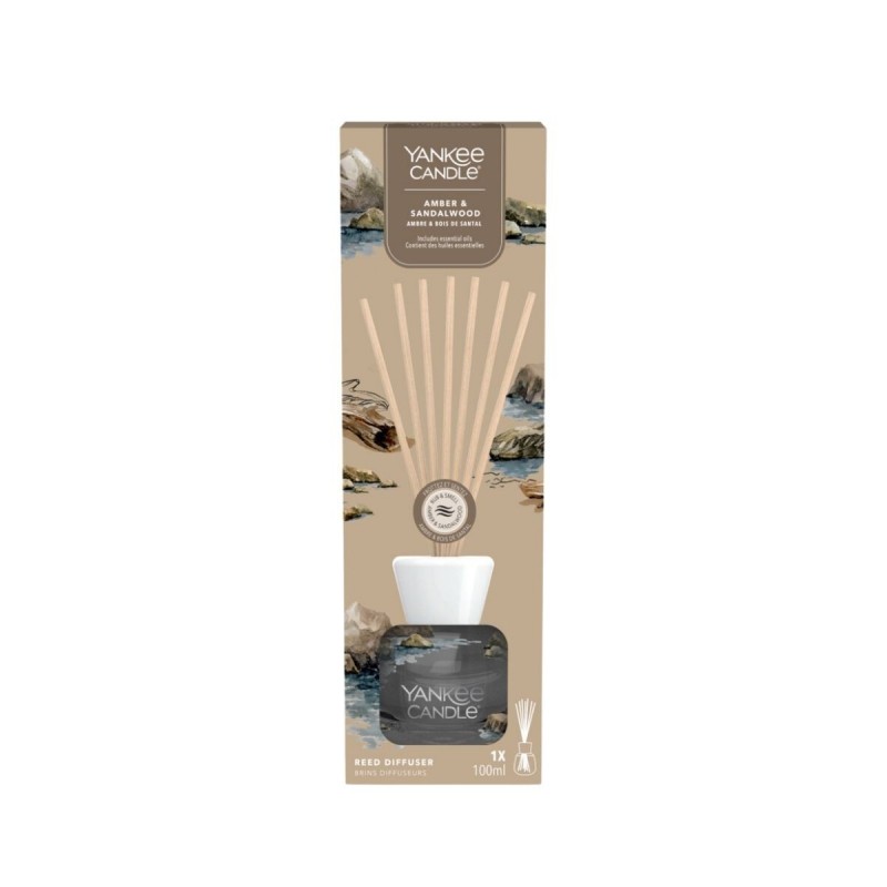 Yankee Candle Ambra și lemn de santal Batoane de parfum 100ml