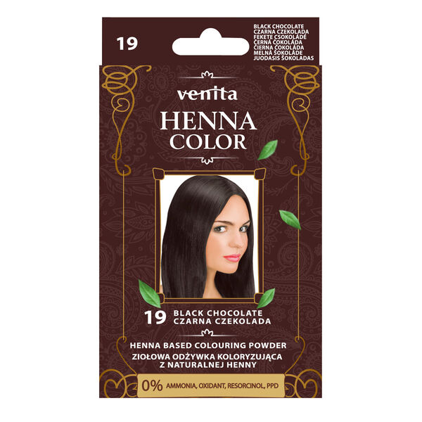 Venita Henna Color Balsam colorant pe bază de plante cu Henna naturală 19 Black Chocolate