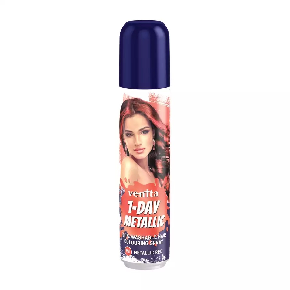 Venita 1-Day Metallic Hair Colour Spray M2 Metallic Red