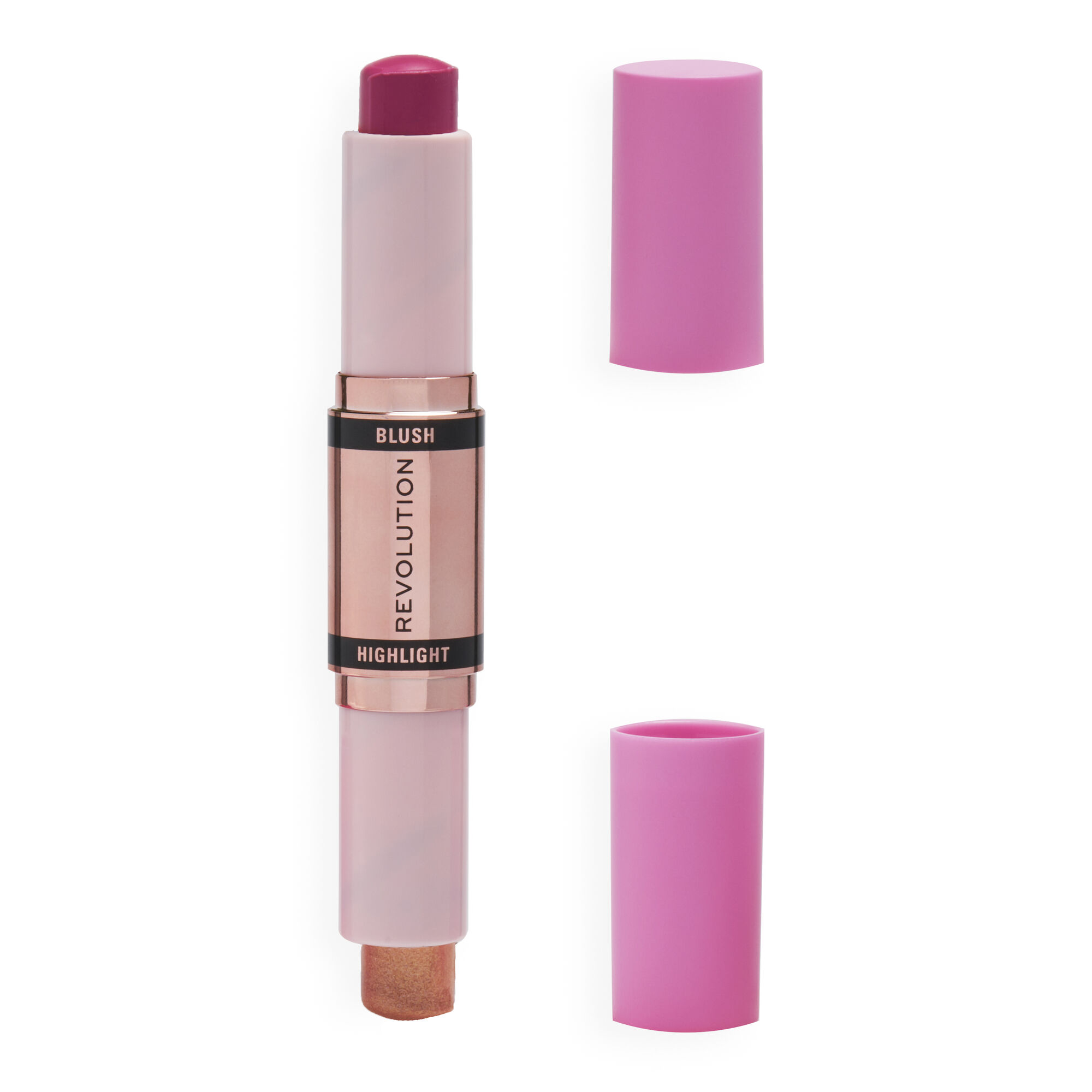 Makeup Revolution Blush &amp; Highlight Stick Ruj și Iluminator în Stick Strălucire Aurie
