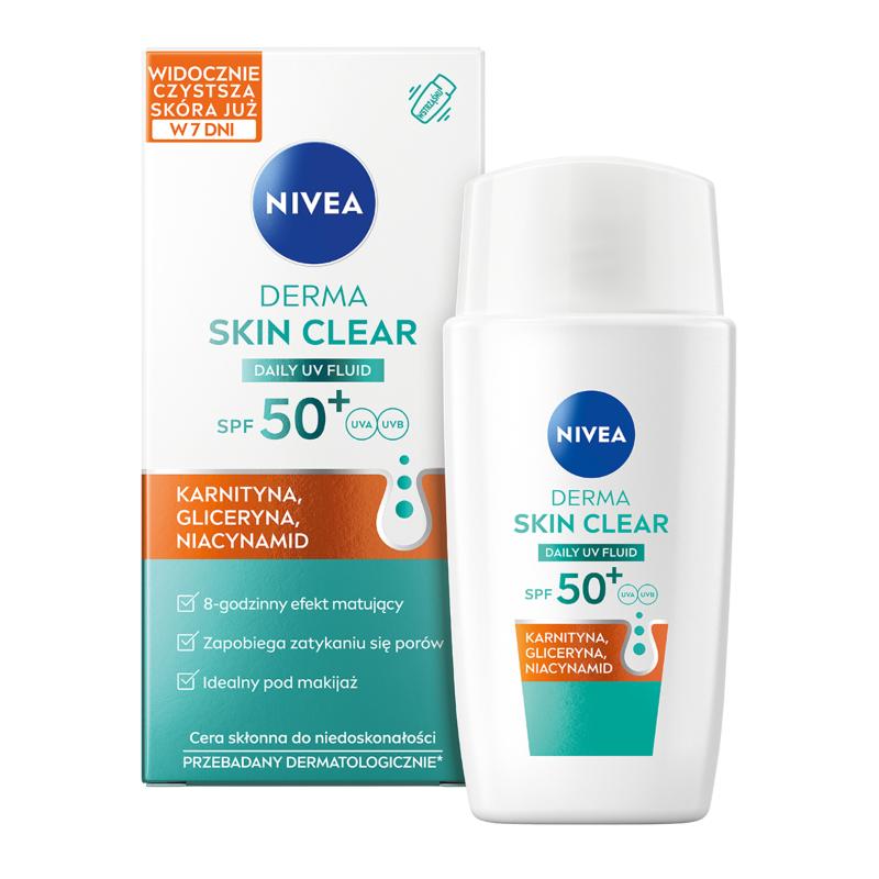 NIVEA Derma Skin Clear Daily UV Fluid cu filtru SPF50+ 40ml