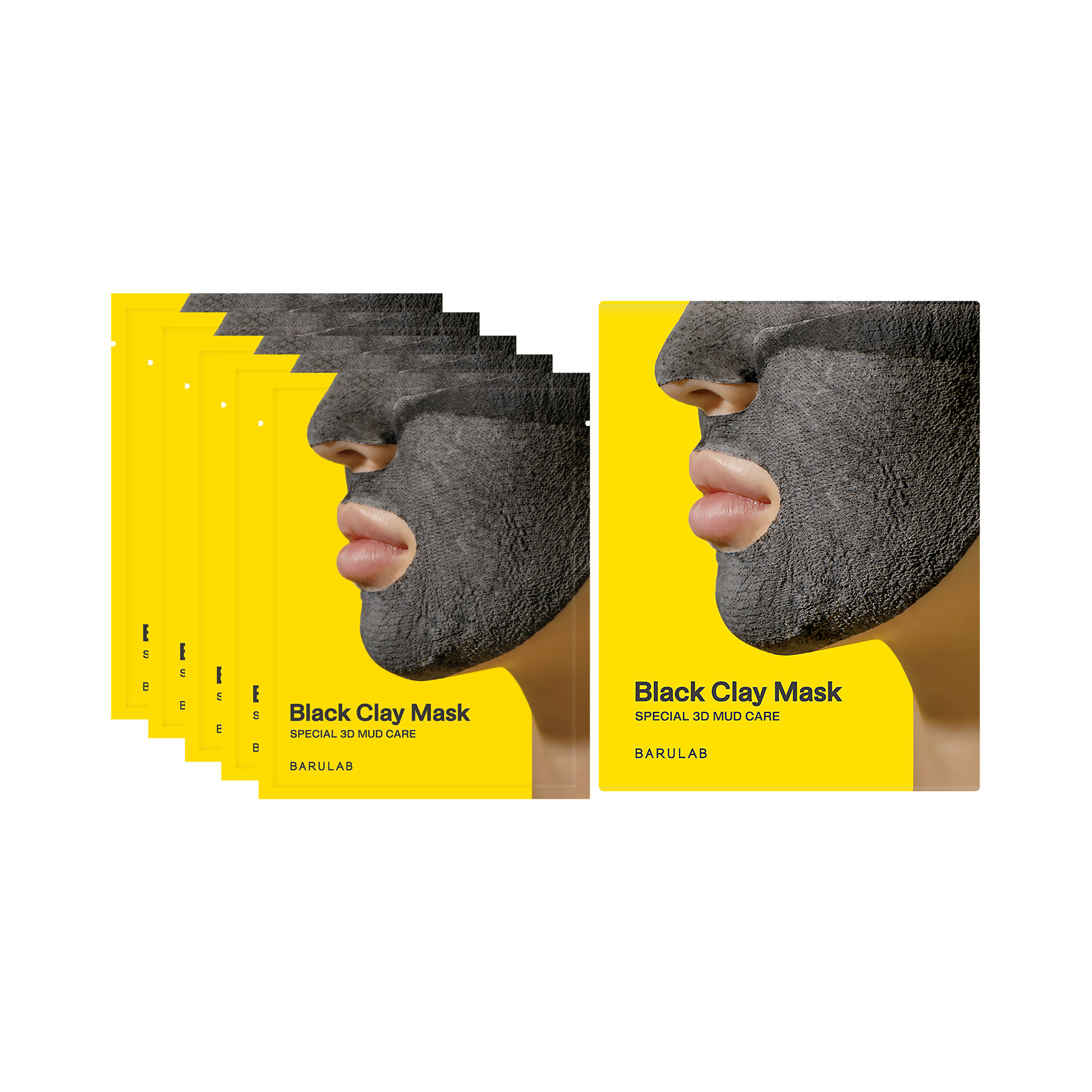 Barulab 7in1 Total Solution Black Clay Mask Set Deep Cleansing Sheet Mask