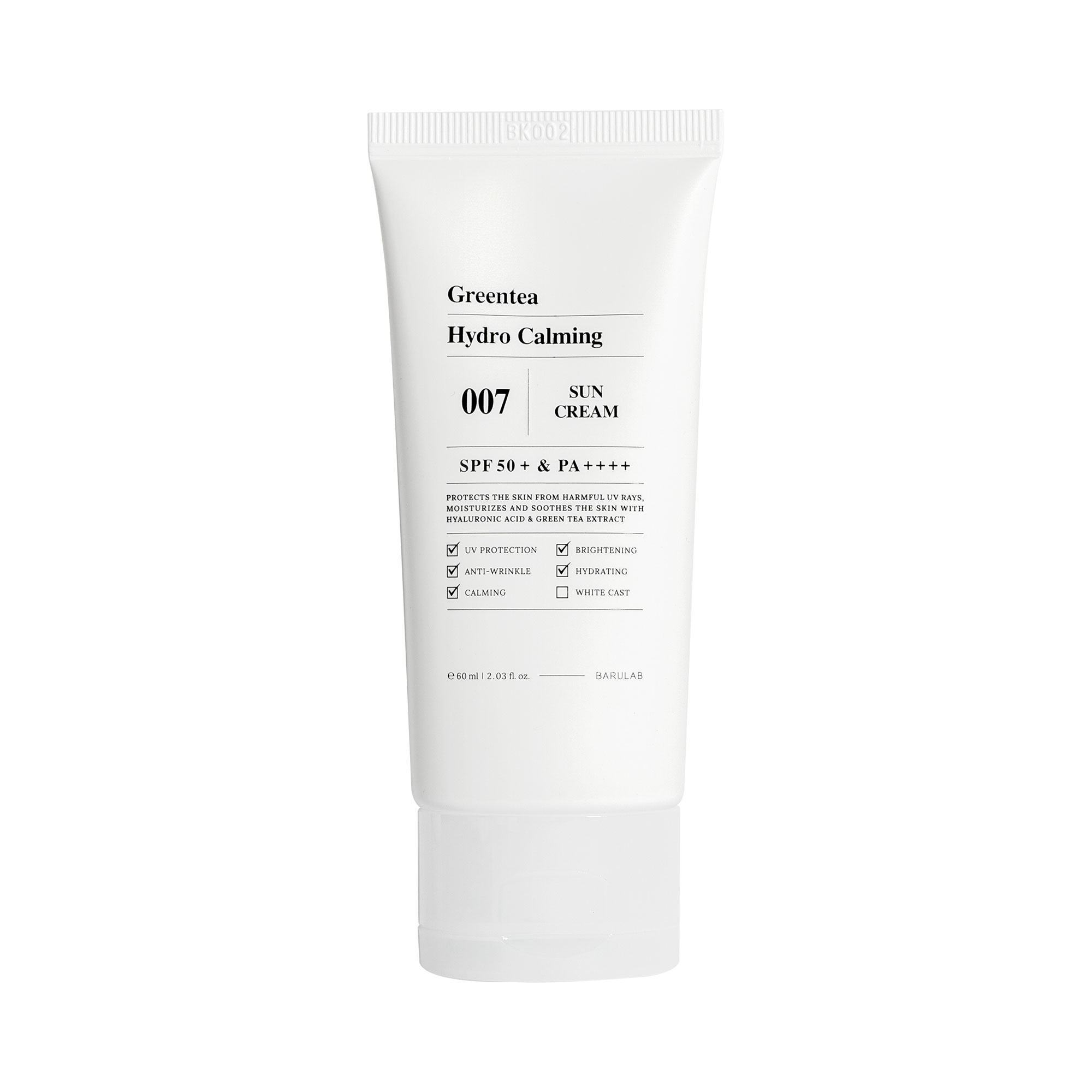 Barulab Greentea Hydro Calming 007 Cremă hidratantă cu filtru SPF50+ PA++++ 60ml