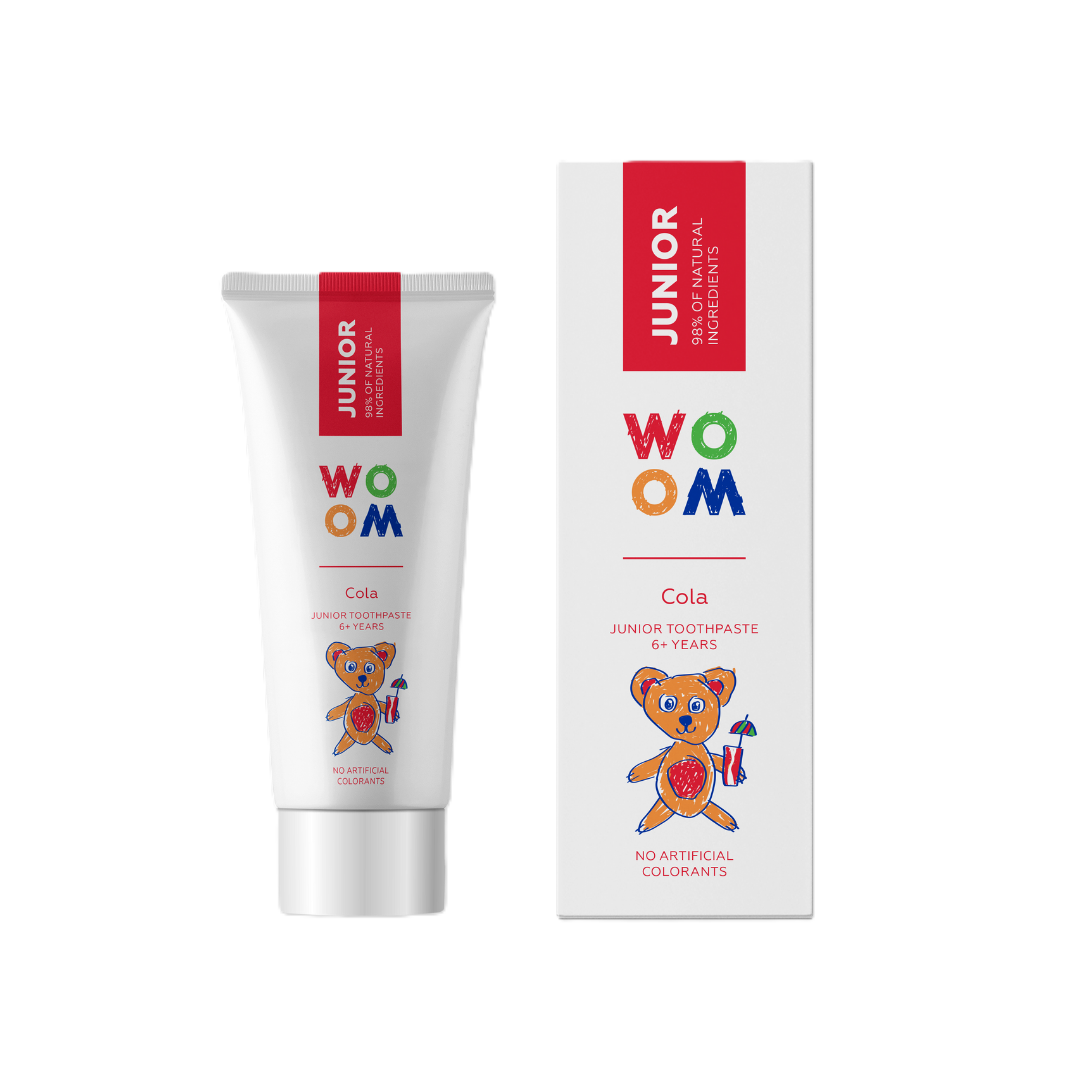 Pasta de dinți WOOM Junior Cola pentru copii 6+ în aromă de Cola 50ml