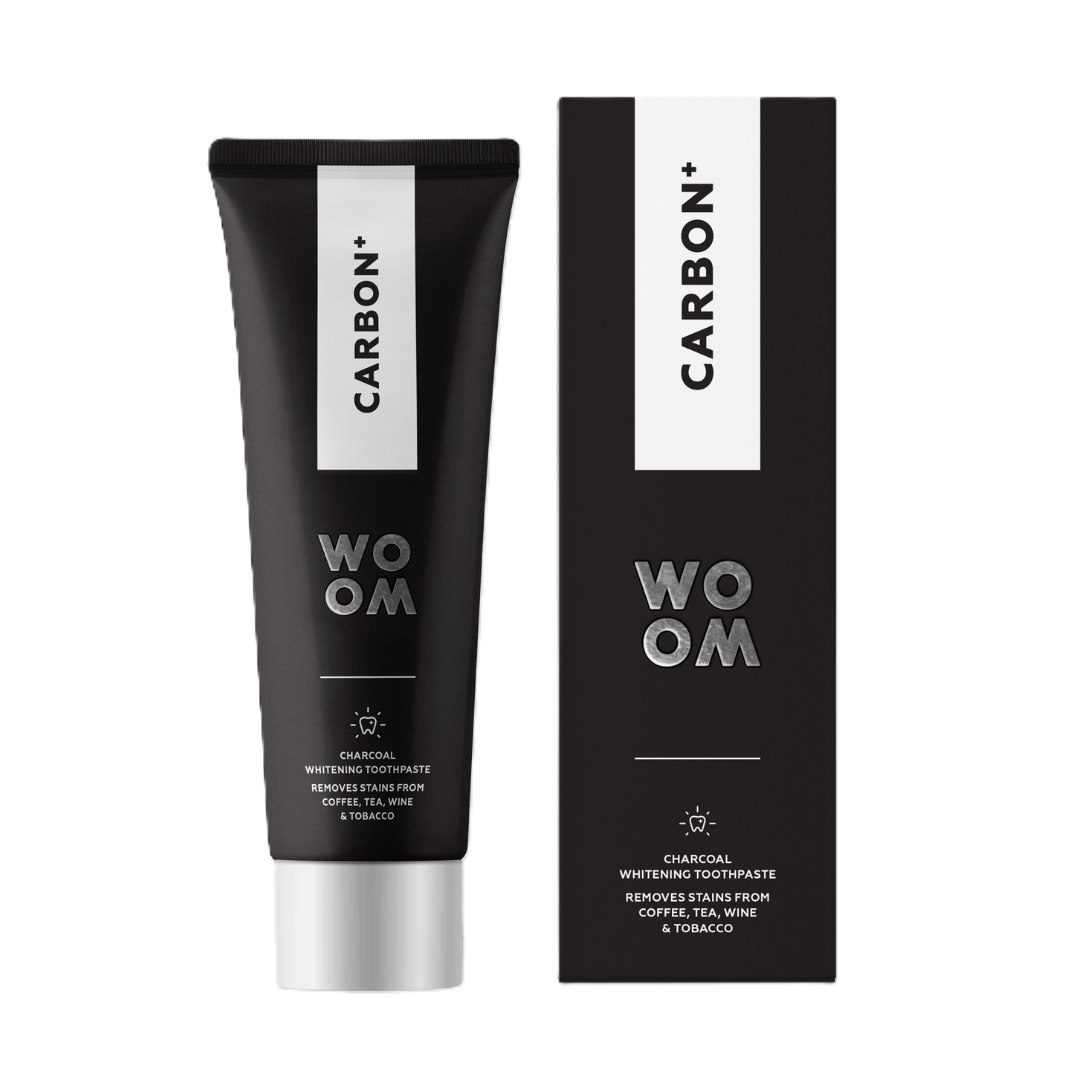 WOOM Carbon+ Pastă de dinți de albire cu carbon activat 75ml