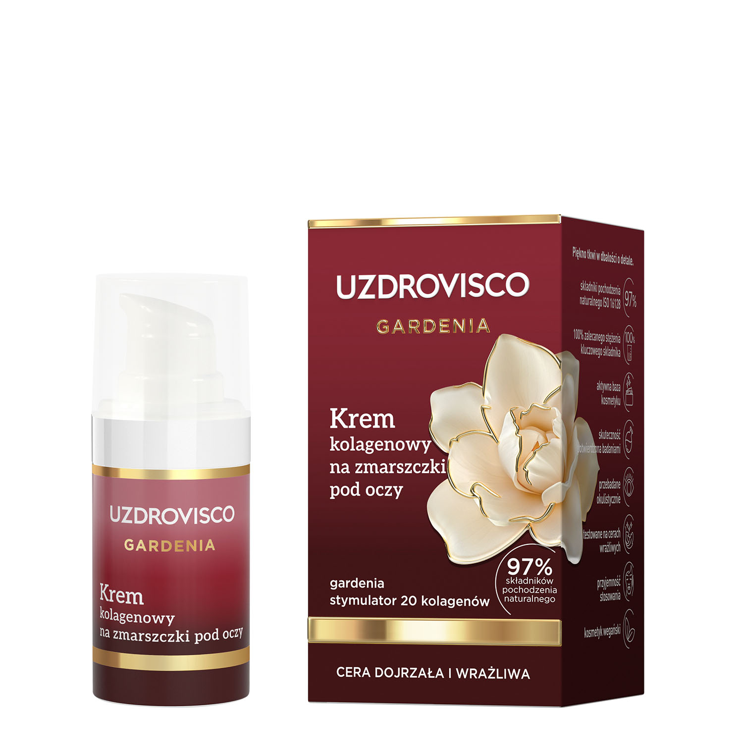 Uzdrovisco Gardenia Collagen Cream pentru ridurile de sub ochi 15ml