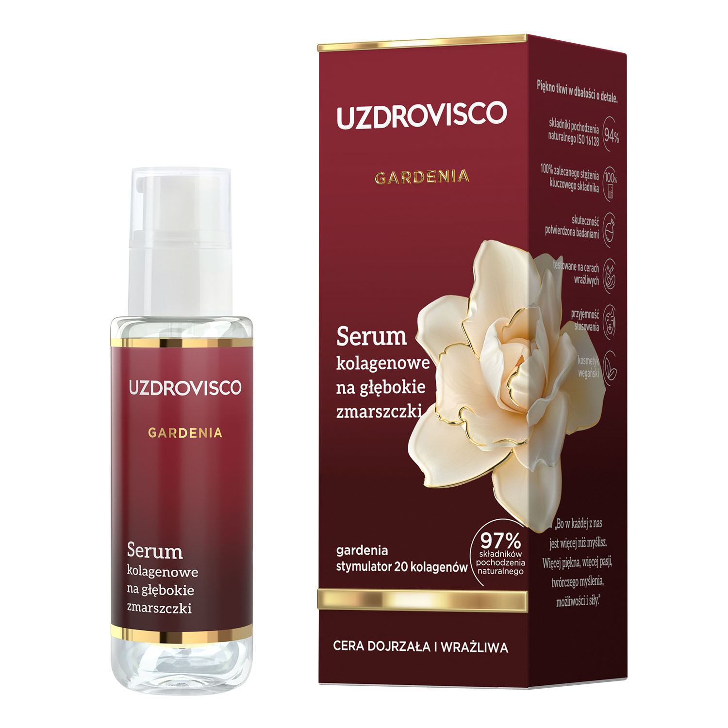 Uzdrovisco Gardenia Collagen Serum pentru riduri adânci 30ml