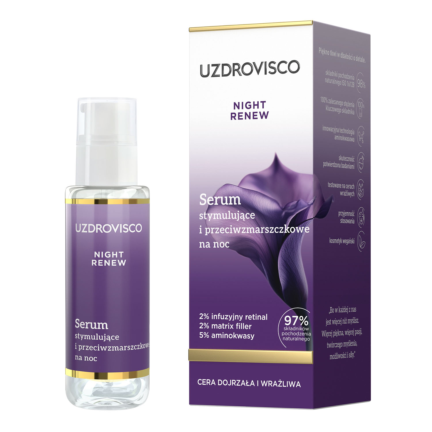 Uzdrovisco Night Renew Ser stimulant și antirid 30ml