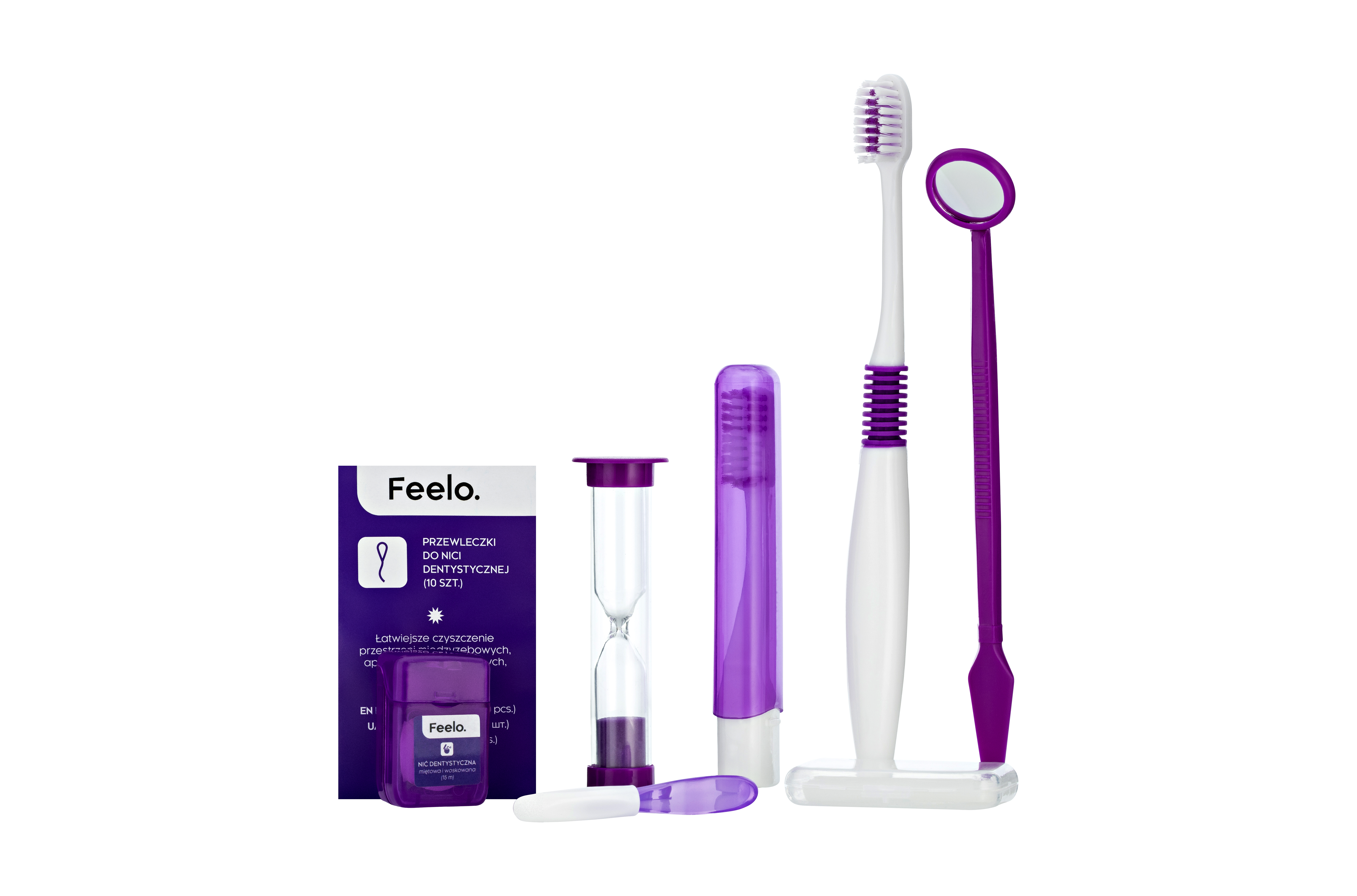 Kit ortodontic FEELO în geantă cosmetică Violet