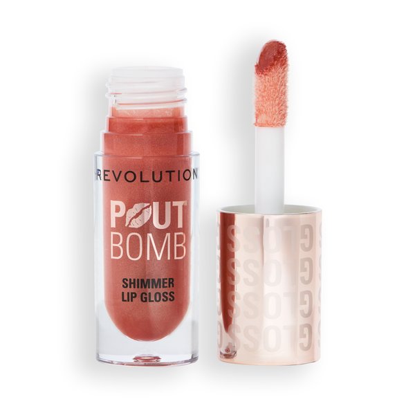 Makeup Revolution Pout Bomb Shimmer Lip Gloss Nude Glow