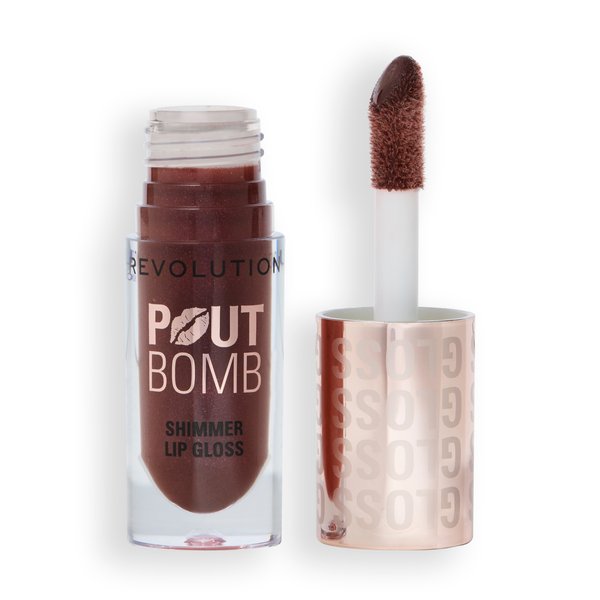 Makeup Revolution Pout Bomb Shimmer luciu de buze Chocolate Sparkle