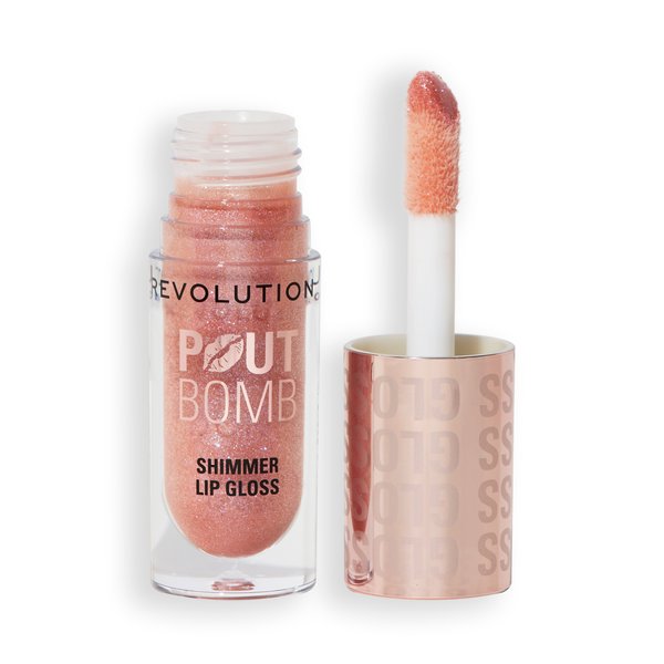 Makeup Revolution Pout Bomb Shimmer Lip Gloss Glimmer Nude