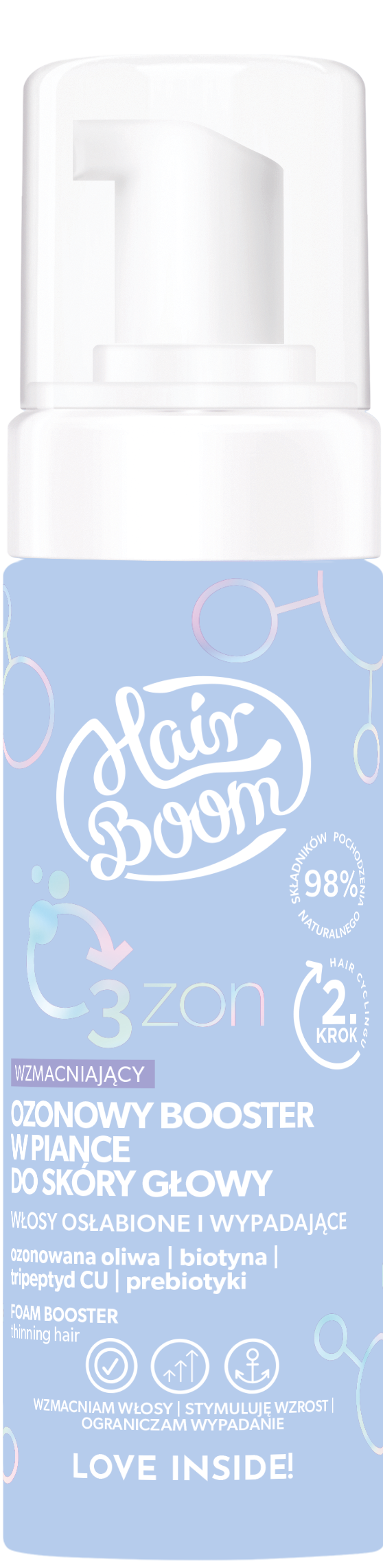 Spumă de întărire cu ozon pentru scalp HairBoom 140ml