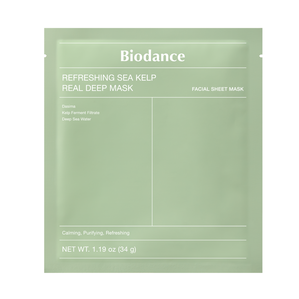 Biodance Refreshing Sea Kelp Hydrogel Mască calmantă și hidratantă 34g