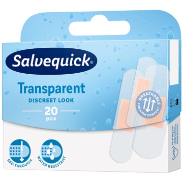 Pansamente impermeabile transparente Salvequick 20 bucăți
