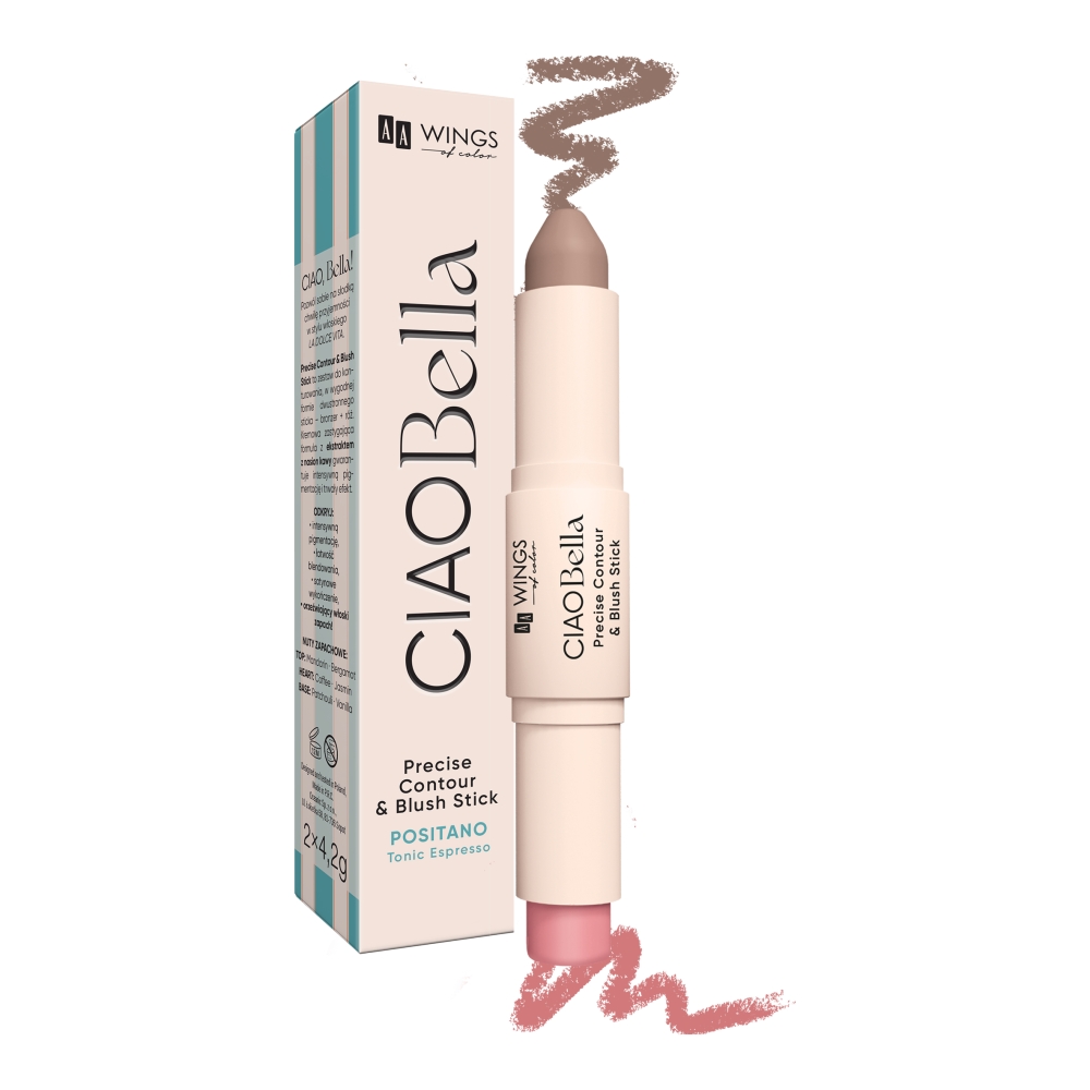 AA Wings of Color Ciao Bella Precise Contur&amp;Blush Stick Bronzer &amp; Blush cu două fețe 01 Blonde