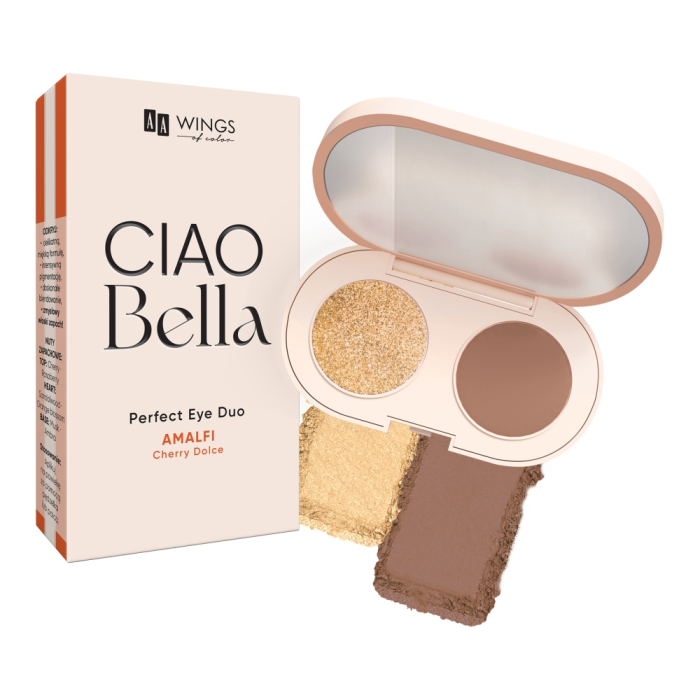 AA Wings of Color Ciao Bella Perfect Eye Duo Paletă de farduri de ochi 03 Milky Brown + Gothic Gold