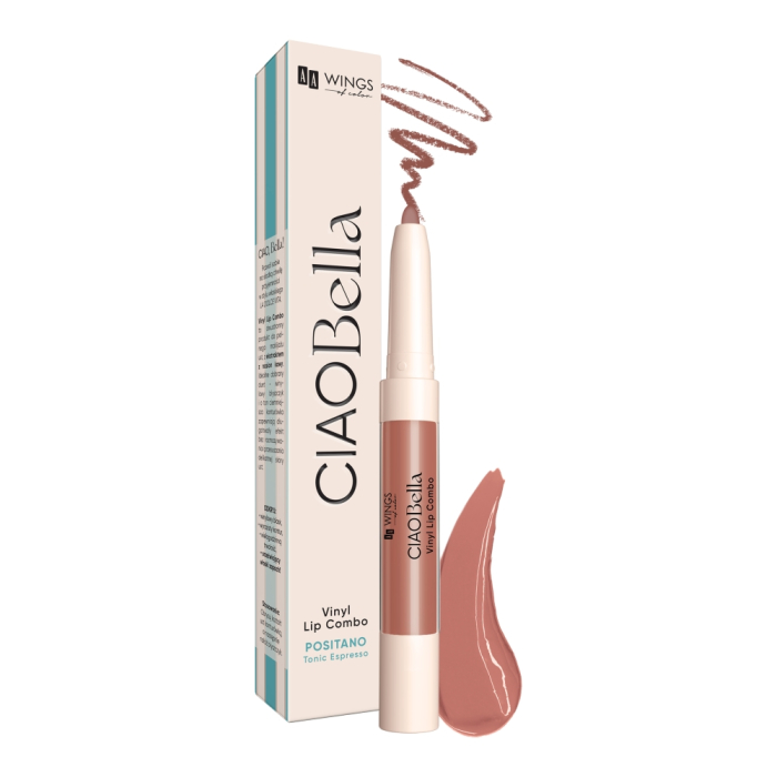 AA Wings of Color Ciao Bella Vinyl Lip Combo Lip Liner + Vinyl Lip Gloss 04 Salted Caramel Mix